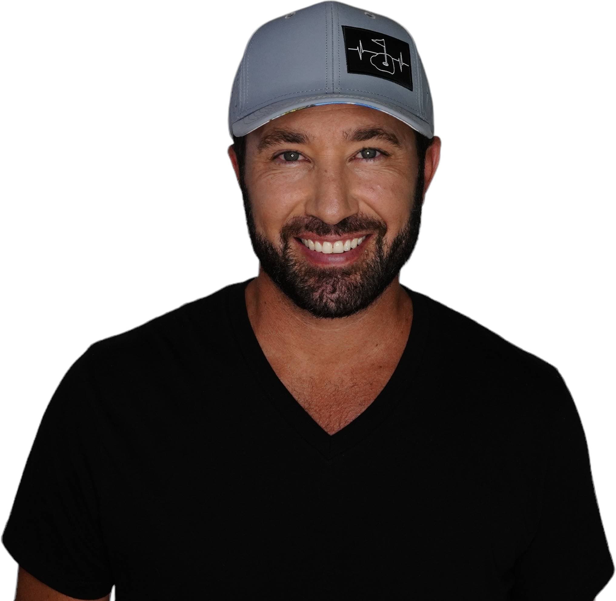 Golf Hat - Baseball Hat Fit  - Gray Blue - Laser Mesh