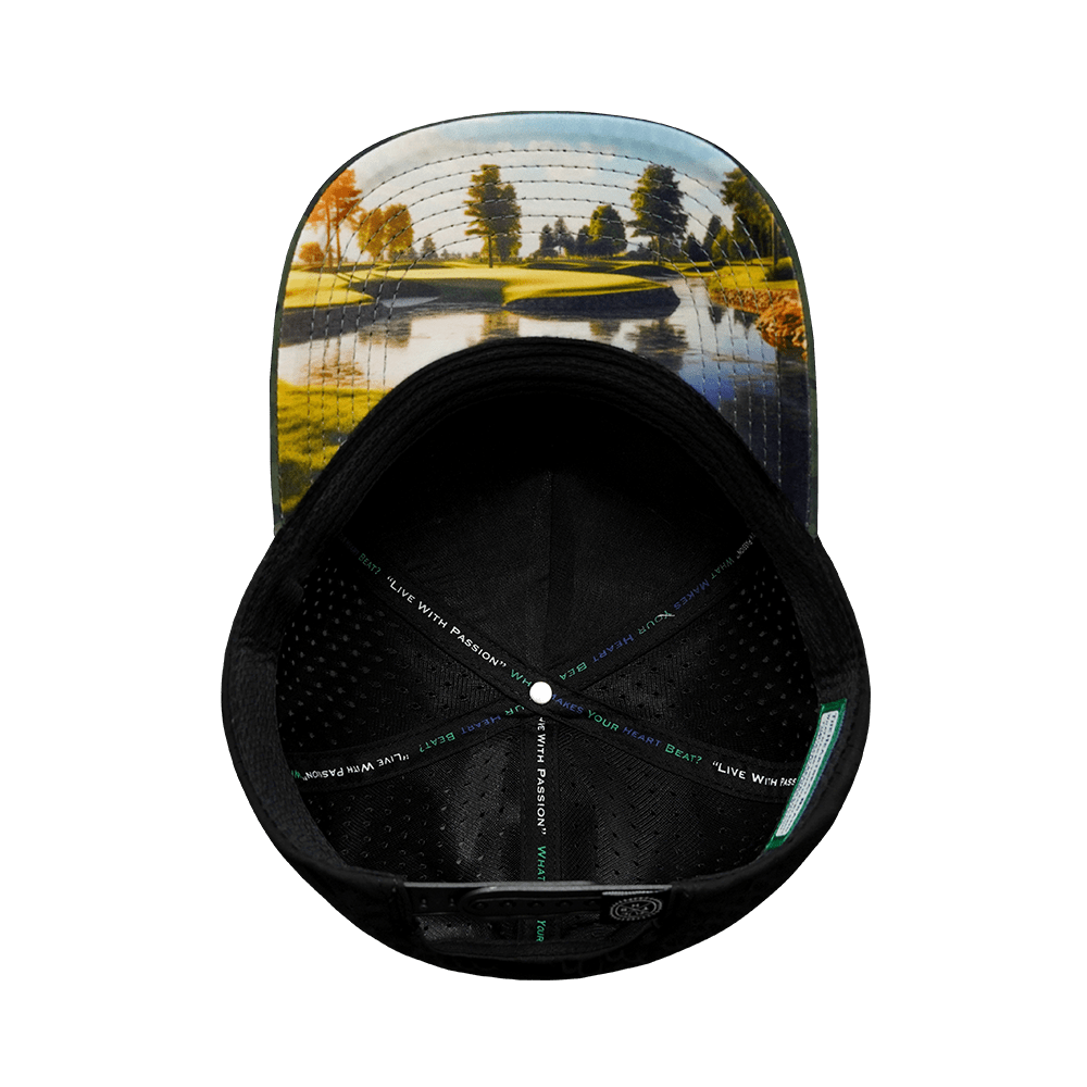 Golf Hat - Trucker Hat - Soft Teal Camo / Black - Laser Mesh